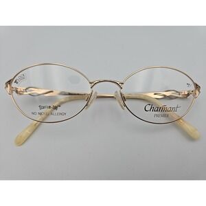 CHARMANT Premier EU7668 GW Gold 53-18-135 Titanium 100 Eyeglasses Frames Only